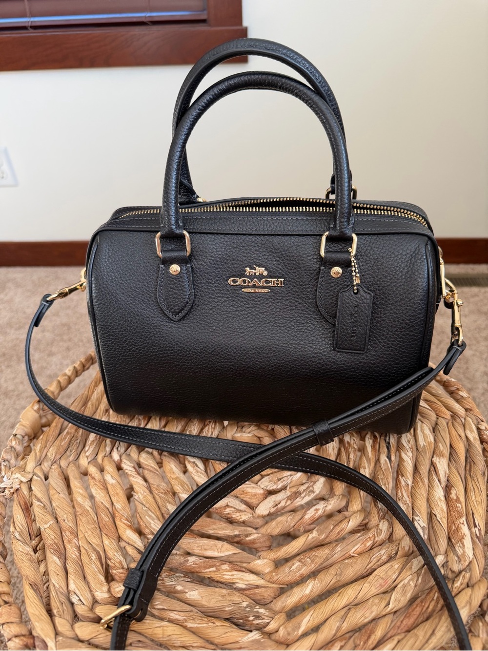 Coach Black Pebbled Leather regular Satchel
